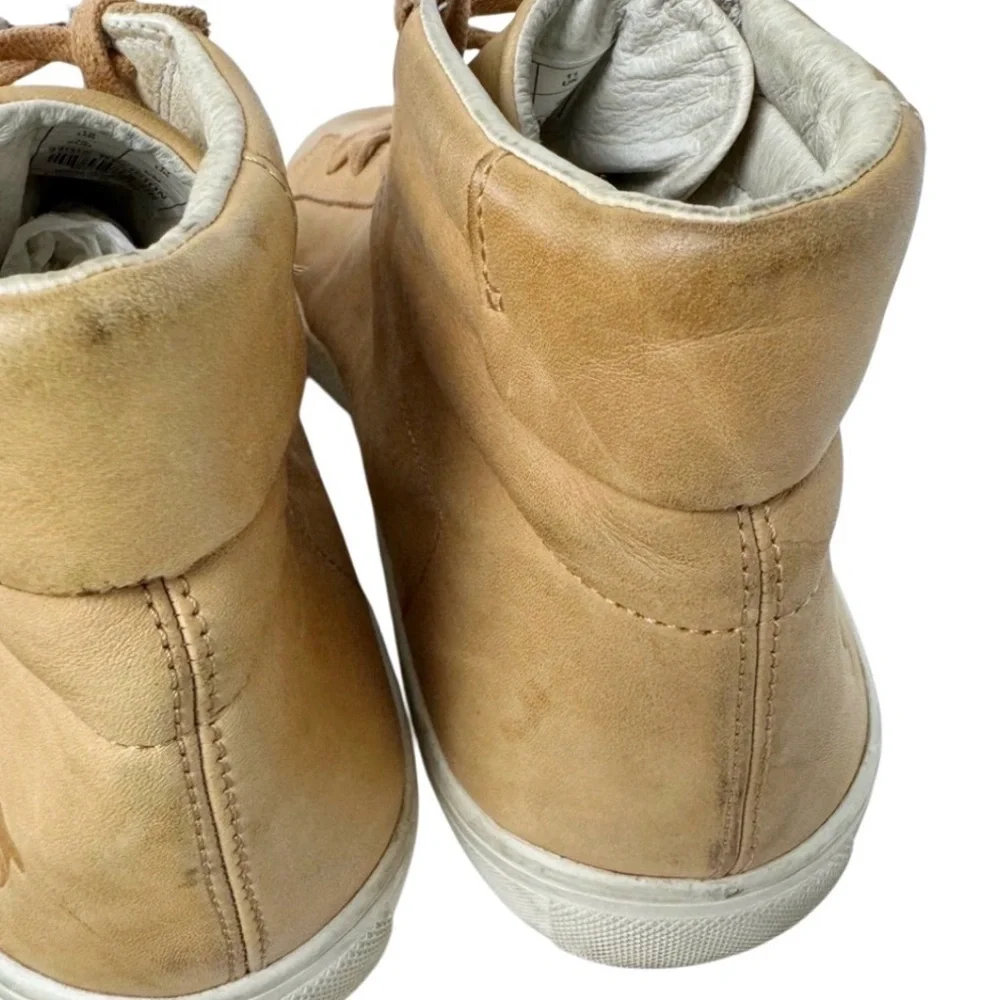 True Religion Hex V1 HIGH TOP Tan Sz 12 Leather Sneakers Shoes Mens Hipster